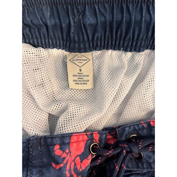 Men's Swim Trunks Blue Crab Print Drawstring Elastic‎ Waist Casual Shorts - Picture 8 of 10